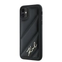 Karl Lagerfeld Hardcase Diagonal Quiltet Script for iPhone 11/XR - Svart
