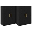  Vegghengte skap 2 pcs Svart eik 69.5 x 34 x 90 cm