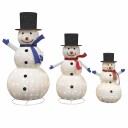  Jule Snømann Familie 3 pcs Varmhvit 81 x 60 x 125 cm stoff