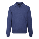 Adebayo Sweater Mid Blue S Merino knit polo pique