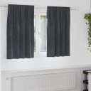  Gardiner med gardiner 2 pcs Lysegrå 140 x 140 cm Fløyel