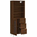 vidaXL Highboard brun eik 69,5x34x180 cm konstruert tre 8720845928759