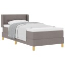  Sengebunnseng med madrass taupe 90x200 cm stoff