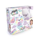 Kawaii Bjørn Airbrush Plush Kosedyr 23 cm - Hvit og Lilla