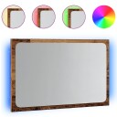 vidaXL Baderomsspeil med LED-lys betonggrå 60x8,5x38 cm