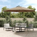 vidaXL Hengeparasoll med aluminiumsstang 350 cm gråbrun