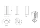 Dusjkabinett SOFIA rett standard 80x80x210cm hvit/klar