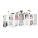  Bokhylle med dører hvit 204x37x75 cm konstruert tre 8721012216211