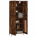 vidaXL Highboard røkt eik 69,5x34x180 cm konstruert tre 8720845410490