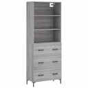 vidaXL Highboard grå sonoma 69,5x34x180 cm konstruert tre 8720845927547