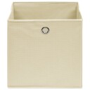vidaXL Oppbevaringsbokser 10 stk uvevd stoff 28x28x28 cm kremhvit