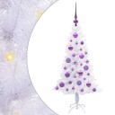  Kunstig juletre med 150 LED med stativ Hvit 120 cm PVC og Stål