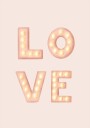 LOVE Light Letters Pink Plakat Plakat / 70x100cm