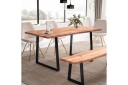 Spisebord Wohnling Heltre med trekanter rektangulær landlig stil Svart Rett 140x80 cm   Svart Rett 140x80 cm