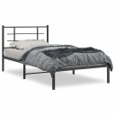  Sengeramme i metall med hodegavl svart 100x200 cm 8721012303553