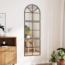 Buet veggspeil – 3 delt svart metallramme 60x180 cm