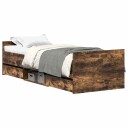 vidaXL Sengeramme med hode- og fotgavl røkt eik 90x190 cm 8721012157705