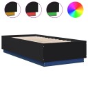  Sengeramme med LED-lys svart 100x200 cm konstruert tre 8721012273610