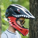 Rockbros TT-32005 Barnesykkelhjelm med avtakbar hakebeskyttelse - Str. M, 54-58cm - Svart