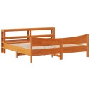  Sengeramme med hodegavl voksbrun 180x200 cm heltre furu 3306296