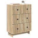 vidaXL Skuffeskap Sonoma eik 66 x 34,5 x 90 cm Konstruert tre