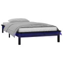 vidaXL Sengeramme med LED svart 100x200 cm heltre