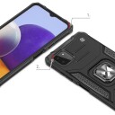 Wozinsky Ring Armor Armored Hybrid Case Cover + Magnetic Holder Samsung Galaxy A22 4G Black
