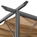 vidaXL Pergola med uttrekkbart tak gråbrun 3x3 m stål 180 g/m²