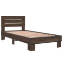  Sengeramme brun eik 90x200 cm konstruert tre og metall 8721102447242