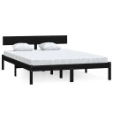 vidaXL Sengeramme svart heltre furu 140x200 cm