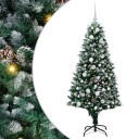  Kunstig juletre med 150 LED grønn 150 cm PVC og Stål og Plast