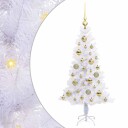  Kunstig juletre med 150 LED med stativ Hvit 120 cm PVC og Stål