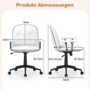 Ergonomisk kontorstol i kunstskinn med polstrede armlener hvit