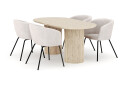 Andrarum Uppveda Ovalt Spisebord 180x90 cm med 4 Berit Stoler   Beige