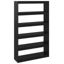 vidaXL Bokhylle/romdeler svart 100x30x167,5 cm heltre furu