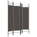 vidaXL Romdeler 4 paneler antrasitt 160x180 cm
