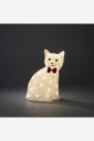 Konstsmide - Akrylfigur av sittende katt, 34 cm, LED - Hvit
