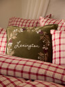 Lexington Home Wreath Organic Cotton Velvet Pillow Cover - Khaki green - 50X50