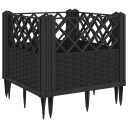 Plantekasse med plugger svart 43,5x43,5x43,5 cm PP