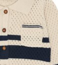 Hust and Claire Cardigan - Strikk - HcCharlie - Sandskall - Hust and Claire - 5 år (110) - Cardigan Beige Marineblå