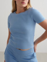 aim´n Ease Ribbed Short Sleeve - Blue - S