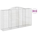  Gabionkurver buede 15 stk 300x50x160/180 cm galvanisert jern
