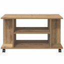  TV-benk med hjul artisan eik 80x40x45 cm konstruert tre 8721158433961