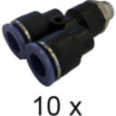 Adapter 1/4". Innstikks-Y-2X12mm. Hunn/Hun. Pakke med 10 stk.