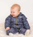 Petite Chérie Atelier Elise Vinterdress Baby Navy Flower 86