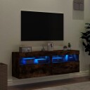 vidaXL TV-benker med LED-lys 2 stk røkt eik 60x30x40 cm 8721012257764