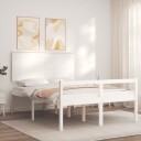 vidaXL Sengeramme med hodegavl hvit 120x200 cm heltre