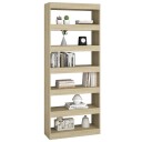 vidaXL Bokhylle/romdeler sonoma eik 80x30x198 cm sponplate