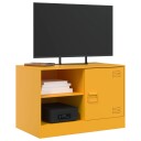  TV-benker 2 stk sennepsgul 67x39x44 cm stål