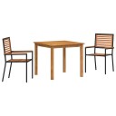 3-delt hagedining-sett svart poly rattan akasie